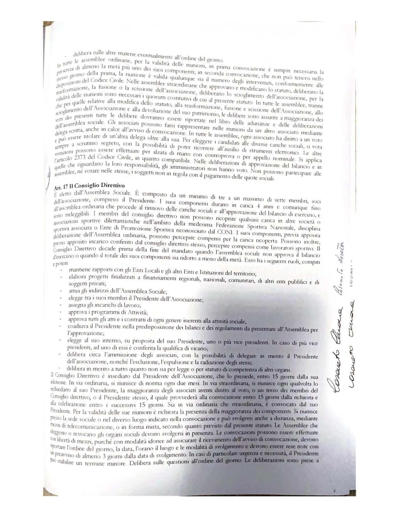 Statuto Fly Gym, pagina 8: articoli 16-17