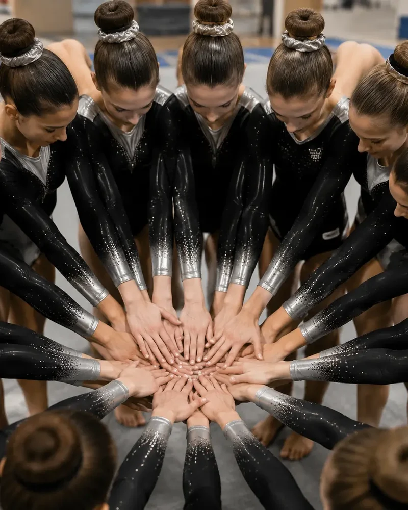 Squadra TeamGym Fly Gym riunita durante un allenamento